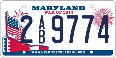 MD license plate 2AB9774