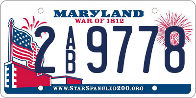 MD license plate 2AB9778