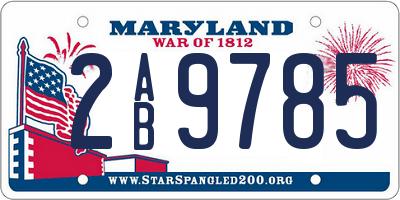 MD license plate 2AB9785