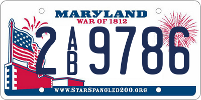 MD license plate 2AB9786