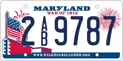 MD license plate 2AB9787