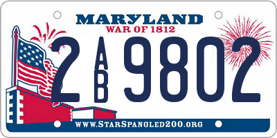 MD license plate 2AB9802