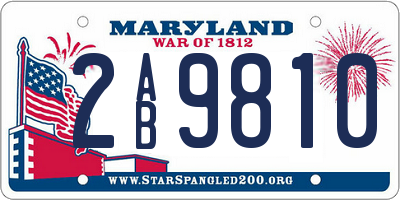 MD license plate 2AB9810