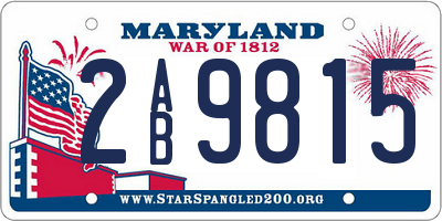 MD license plate 2AB9815