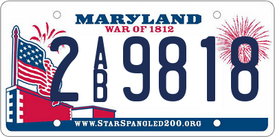 MD license plate 2AB9818