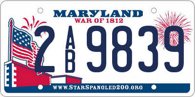 MD license plate 2AB9839