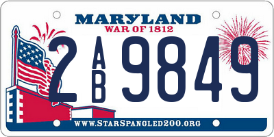 MD license plate 2AB9849