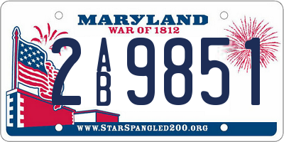 MD license plate 2AB9851