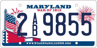 MD license plate 2AB9855