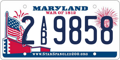MD license plate 2AB9858
