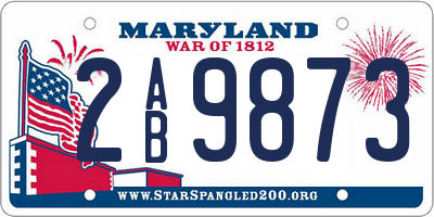 MD license plate 2AB9873
