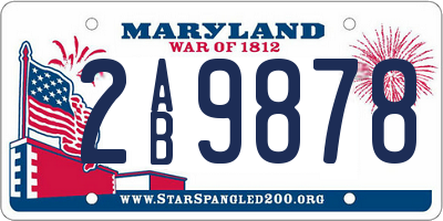MD license plate 2AB9878