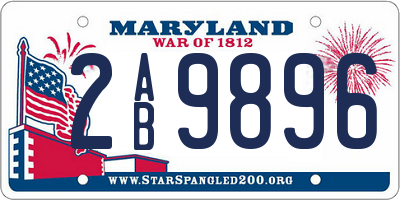 MD license plate 2AB9896