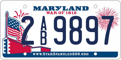 MD license plate 2AB9897