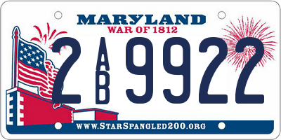 MD license plate 2AB9922