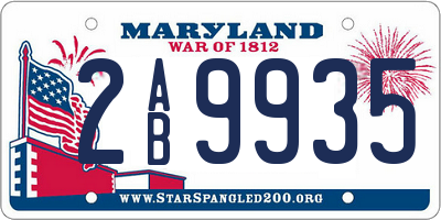 MD license plate 2AB9935