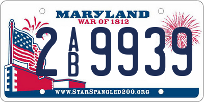 MD license plate 2AB9939