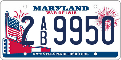 MD license plate 2AB9950