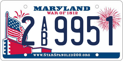 MD license plate 2AB9951