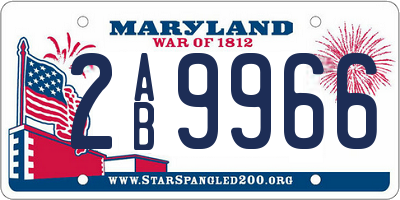 MD license plate 2AB9966