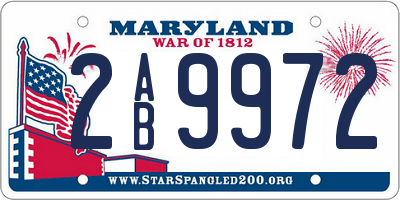MD license plate 2AB9972