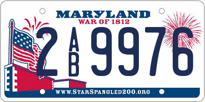 MD license plate 2AB9976