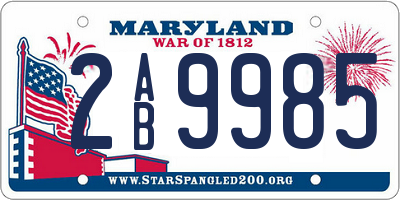 MD license plate 2AB9985