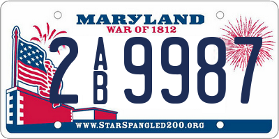 MD license plate 2AB9987
