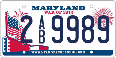 MD license plate 2AB9989
