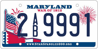 MD license plate 2AB9991