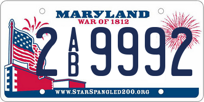 MD license plate 2AB9992