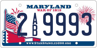 MD license plate 2AB9993