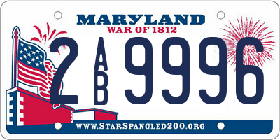 MD license plate 2AB9996