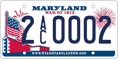 MD license plate 2AC0002