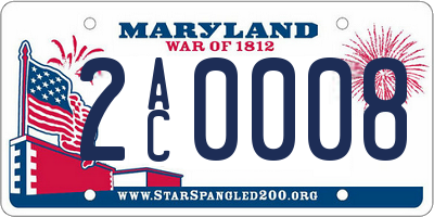 MD license plate 2AC0008
