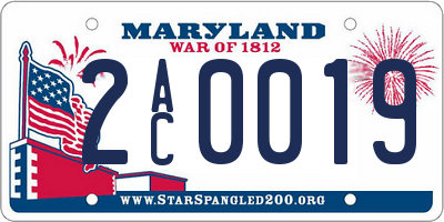 MD license plate 2AC0019