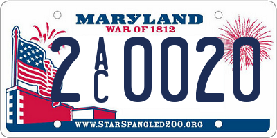 MD license plate 2AC0020