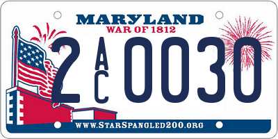 MD license plate 2AC0030
