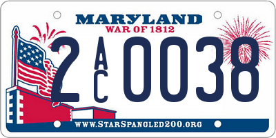 MD license plate 2AC0038