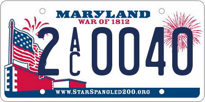 MD license plate 2AC0040