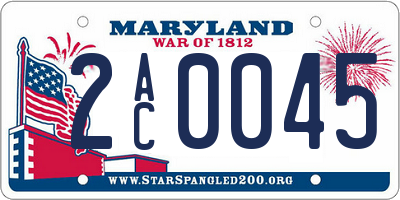 MD license plate 2AC0045