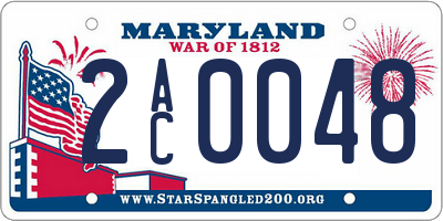 MD license plate 2AC0048