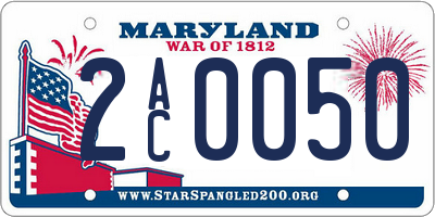 MD license plate 2AC0050
