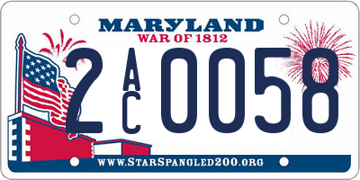 MD license plate 2AC0058
