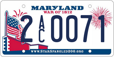MD license plate 2AC0071