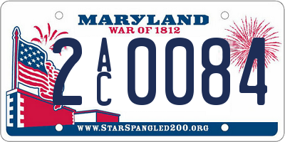 MD license plate 2AC0084