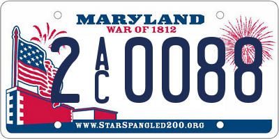 MD license plate 2AC0088