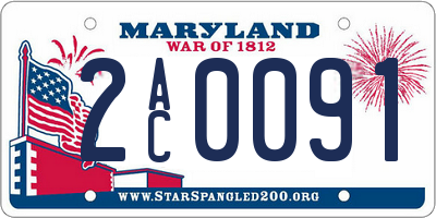 MD license plate 2AC0091