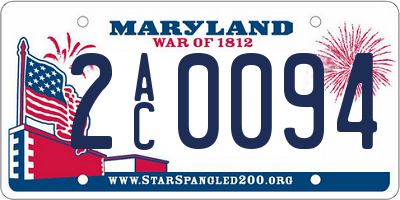 MD license plate 2AC0094