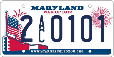 MD license plate 2AC0101